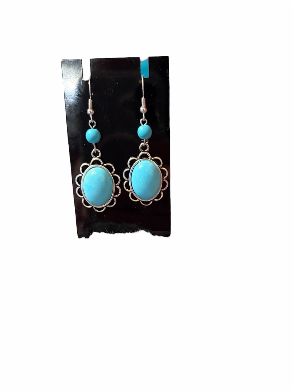 Howlite Oval Dangle Earrings